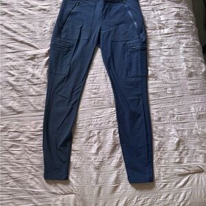 Athleta Blue Cargo Pants with Tapered Fit